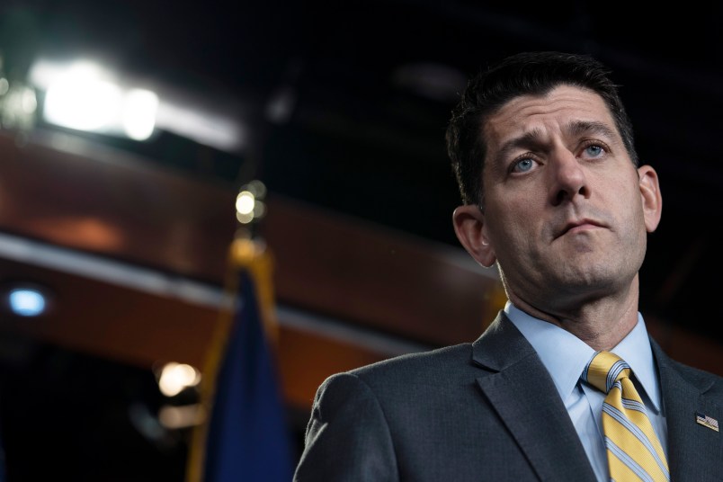 WASHINGTON, DC - JUNE 21: U.S. Speaker of the House Rep. Paul Ryan (R-WI) delivers remarks during his weekly press conference on June 21, 2018 in Washington, DC. (Photo by Toya Sarno Jordan/Getty Images)
