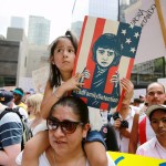 CHICAGO, June 30, 2018 -- People participate in the "Families Belong Together" rally at Daley Plaza in Chicago, the United States, on June 30, 2018. Tens of thousands of Americans marched and rallied across the United States to protest the Trump administration's "zero tolerance" immigration policy resulting in over 2,000 children separated from their families who crossed the border illegally. (Xinhua/Wang Ping)