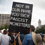 WASHINGTON, DC, UNITED STATES - 2018/08/12: Protesters attend the Unite Against Hate rally in Freedom Plaza along Pennsylvania Avenue, ahead of a planned white supremacist event near the White House on the anniversary of the Unite the Right rally in Charlottesville. (Photo by Michael Candelori/Pacific Press/LightRocket via Getty Images)