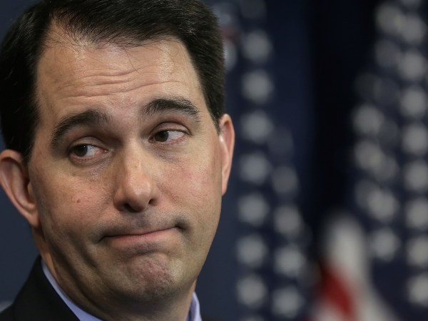 WASHINGTON, DC - JANUARY 30:  Wisconsin Governor Scott Walker speaks at the American Action Forum January 30, 2015 in Washington, DC. Earlier in the week Walker announced the formation of "Our American Revival", a new committee designed to explore the option of a presidential bid in 2016.  (Photo by Win McNamee/Getty Images)