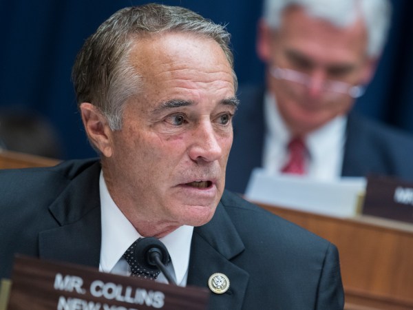 UNITED STATES - JUNE 13: Rep. Chris Collins, R-N.Y., attends a House Energy and Commerce Communications and Technology Subcommittee markup in Rayburn Building on June 13, 2018. (Photo By Tom Williams/CQ Roll Call)