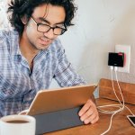 The VogDUO Triple-USB Travel Wall Charger is only a half-inch thick, and it juices up to three devices at once.