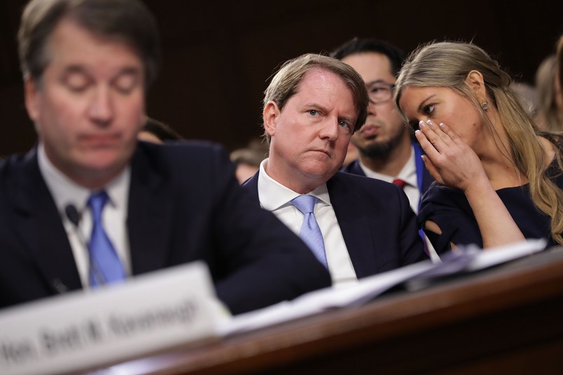 Supreme Court nominee Judge Brett Kavanaugh arrives for testimony before the Senate Judiciary Committee the second day of his Supreme Court confirmation hearing on Capitol Hill September 5, 2018 in Washington, DC. Kavanaugh was nominated by President Donald Trump to fill the vacancy on the court left by retiring Associate Justice Anthony Kennedy.