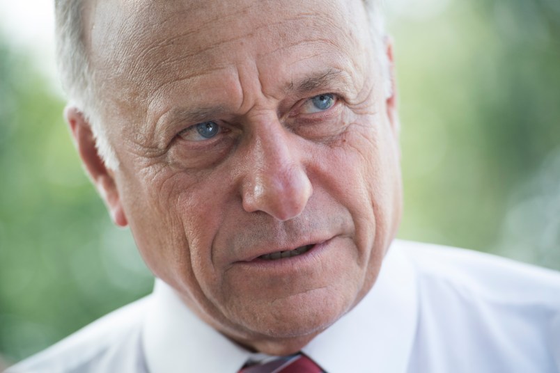 UNITED STATES - SEPTEMBER 07: Rep. Steve King, R-Iowa, attends a rally with Angel Families on the East Front of the Capitol, to highlight crimes committed by illegal immigrants in the U.S., on September 7, 2018. (Photo By Tom Williams/CQ Roll Call)