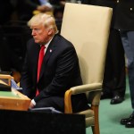 NEW YORK, NY - SEPTEMBER 25:  President Donald Trump pauses after addressing the 73rd United Nations (U.N.) General Assembly on September 25, 2018 in New York City. The United Nations General Assembly, or UNGA, is expected to attract 84 heads of state and 44 heads of government in New York City for a week of speeches, talks and high level diplomacy concerning global issues. New York City is under tight security for the annual event with dozens of road closures and thousands of security officers patrolling city streets and waterways.  (Photo by Spencer Platt/Getty Images)