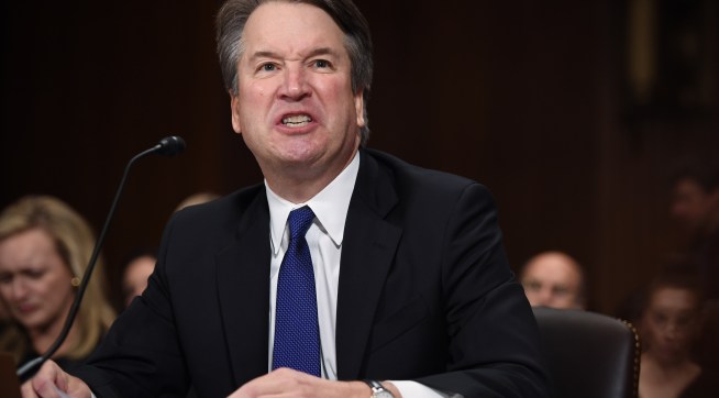 WASHINGTON, DC - SEPTEMBER 27: Supreme Court nominee Judge Brett Kavanaugh testifies before the US Senate Judiciary Committee in the Dirksen Senate Office Building on Capitol Hill September 27, 2018 in Washington, DC. A professor at Palo Alto University and a research psychologist at the Stanford University School of Medicine, Ford has accused Supreme Court nominee Judge Brett Kavanaugh of sexually assaulting her during a party in 1982 when they were high school students in suburban Maryland.  (Photo by Saul Loeb-Pool/Getty Images)