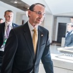UNITED STATES - MAY 24: Deputy Attorney General Rod Rosenstein arrives in the Capitol for a meeting with a bipartisan group of lawmakers on the FBI informant relating to the Russia investigation on May 24, 2018. (Photo By Tom Williams/CQ Roll Call)