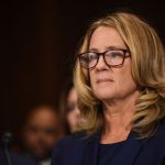 Christine Blasey Ford, the woman accusing Supreme Court nominee Brett Kavanaugh of sexually assaulting her at a party 36 years ago, testifies during his US Senate Judiciary Committee confirmation hearing on Capitol Hill in Washington, DC, September 27, 2018. (Photo by SAUL LOEB / POOL / AFP)        (Photo credit should read SAUL LOEB/AFP/Getty Images)