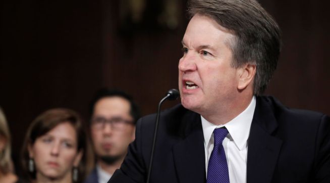 WASHINGTON, DC - SEPTEMBER 27: U.S. Supreme Court nominee Brett Kavanaugh testifies before a Senate Judiciary Committee confirmation hearing for Kavanaugh on Capitol Hill September 27, 2018 in Washington, DC. A professor at Palo Alto University and a research psychologist at the Stanford University School of Medicine, Ford has accused Supreme Court nominee Judge Brett Kavanaugh of sexually assaulting her during a party in 1982 when they were high school students in suburban Maryland. (Photo by Jim Bourg-Pool/Getty Images)