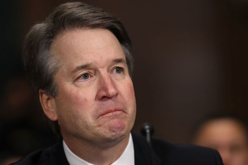 WASHINGTON, DC - SEPTEMBER 27:  Judge Brett Kavanaugh testifies to the Senate Judiciary Committee during his Supreme Court confirmation hearing in the Dirksen Senate Office Building on Capitol Hill September 27, 2018 in Washington, DC. Kavanaugh was called back to testify about claims by Christine Blasey Ford, who has accused him of sexually assaulting her during a party in 1982 when they were high school students in suburban Maryland.  (Photo by Win McNamee/Getty Images)
