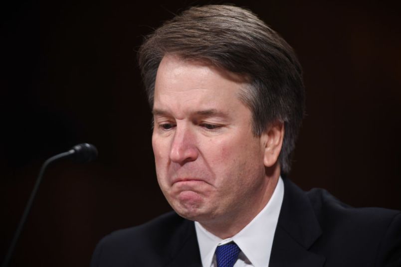 WASHINGTON, DC - SEPTEMBER 27: Supreme Court nominee Judge Brett Kavanaugh testifies before the US Senate Judiciary Committee in the Dirksen Senate Office Building on Capitol Hill September 27, 2018 in Washington, DC.  Kavanaugh was called back to testify about claims by Christine Blasey Ford, who has accused him of sexually assaulting her during a party in 1982 when they were high school students in suburban Maryland.  (Photo by Saul Loeb-Pool/Getty Images)