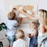 The World Travel Tracker Scratch Off Maps tallies your trips and your state park visits with scratch-off, multi-colored countries and parks.