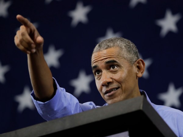 Former President Barack Obama speaks at a rally in support of Wisconsin Democratic candidates, Friday, Oct. 26, 2018, in Milwaukee. (AP Photo/Morry Gash)