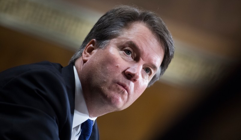 UNITED STATES - SEPTEMBER 27: Judge Brett Kavanaugh testifies during the Senate Judiciary Committee hearing on his nomination be an associate justice of the Supreme Court of the United States, focusing on allegations of sexual assault by Kavanaugh against Christine Blasey Ford in the early 1980s. (Photo By Tom Williams/CQ Roll Call)