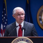 WASHINGTON, DC - OCTOBER 15: U.S. Attorney General Jeff Sessions speaks during a news conference on efforts to reduce transnational crime at the U.S. Attorney's Office for the District of Columbia on October 15, 2018 in Washington, DC.  (Photo by Zach Gibson/Getty Images)