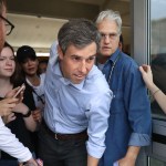 WACO, TEXAS - OCTOBER 31: U.S. Senate candidate Rep. Beto O'Rourke (D-TX) (C) squeezes his way out of a crowded hall during a campaign stop at the John Knox Memorial Center at the Texas Ranger Hall of Fame October 31, 2018 in Waco, Texas. With less than a week before Election Day, O'Rourke is driving across the state in his race against incumbent Sen. Ted Cruz (R-TX). (Photo by Chip Somodevilla/Getty Images)