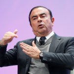 Carlos Ghosn, Chairman of the Board and Chief Executive Officer of Nissan Motor Co., Ltd., speaks at the North American International Auto Show in Detroit, Monday, Jan. 9, 2017. (AP Photo/Paul Sancya)