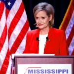 Appointed U.S. Sen. Cindy Hyde-Smith, R-Miss., answers a question during a televised Mississippi U.S. Senate debate with Democrat Mike Espy in Jackson, Miss., Tuesday, Nov. 20, 2018. (AP Photo/Rogelio V. Solis, POOL)