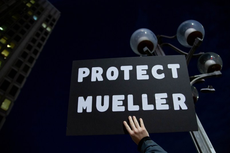 Hundreds of protestors gather and march in Philadelphia, November 8, 2018 in an event pre-planned by organizers and triggered by President Trump's firing of Attorney General Sessions and appointment of Matthew Whitaker as Acting AG, seen as a potential threat against the Mueller investigation. (Photo by Michael Candelori/NurPhoto)