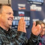 LIVINGSTON, MT - NOVEMBER 02: Montana Democrat Senator Jon Tester who his defending his senate seat from Republican Matt Rosendale campaigns with Democrat Kathleen Williams who is running against Republican Greg Gianforte for Montana's lone house seat on November 2, 2018 in Livingston, Montana. (Photo by William Campbell/Corbis via Getty Images)