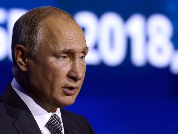MOSCOW, RUSSIA - NOVEMBER,27 (RUSSIA OUT) Russian President Vladimir Putin speeches during the 10th Russia Calling! VTB Capital Investment Forum in Moscow  Moscow, November,27,2018. Putin is planning to meet U.S.Preisident Donald Trump at the G20 Summit in Argentina the end of this week. (Photo by Mikhail Svetlov/Getty Image