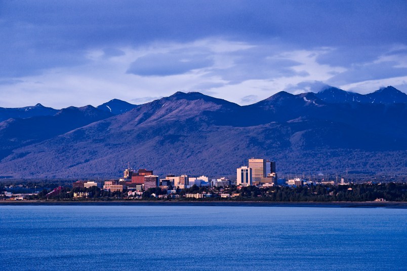 ANCHORAGE, ALASKA, UNITED STATES - 2009/06/18: Skyline of Anchorage. (Photo by John Greim/LightRocket via Getty Images)