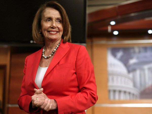 WASHINGTON, DC - JUNE 07:  U.S. House Minority Leader Rep. Nancy Pelosi (D-CA) leaves after a weekly news conference June 7, 2018 on Capitol Hill in Washington, DC. Pelosi held her weekly news conference to answer questions from members of the media.  (Photo by Alex Wong/Getty Images)