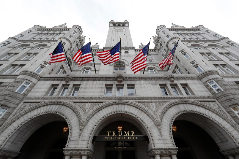 The Trump International Hotel at 1100 Pennsylvania Avenue NW, is seen Wednesday, Dec. 21, 2016 in Washington. (AP Photo/Alex Brandon)