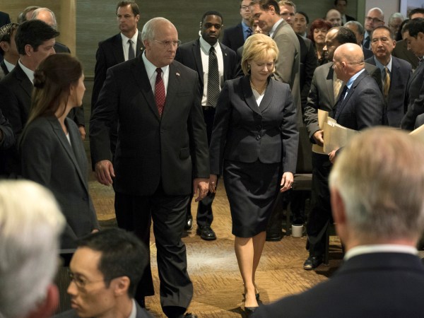 Christian Bale (left) as Dick Cheney and Amy Adams (right) as Lynne Cheney in Adam McKay’s VICE, an Annapurna Pictures release. Credit : Matt Kennedy / Annapurna Pictures2018 © Annapurna Pictures, LLC. All Rights Reserved.