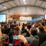 Youth and indigenous groups protest against fossil fuels during US-hosted event at the UN climate talks in Katowice, Poland, Monday, Dec. 10, 2018, as the COP24 UN Climate Change Conference takes place in the city. (AP Photo/Frank Jordans)