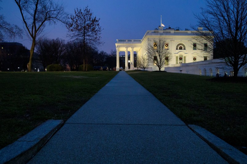 The North Portico of the White House is seen, Friday, Dec. 28, 2018, in Washington. The partial government shutdown will almost certainly be handed off to a divided government to solve in the new year, as both parties traded blame Friday and President Donald Trump sought to raise the stakes in the weeklong impasse. (AP Photo/Alex Brandon)