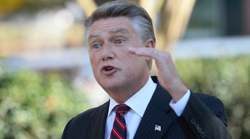 Republican NC-9th District Congressional candidate Mark Harris answers questions at a news conference at the Matthews Town Hall on Wednesday, Nov. 7, 2018, in Matthews, N.C. Harris declared victory over Democrat Dan McCready early Wednesday morning and McCready later conceded. (David T. Foster III/Charlotte Observer/TNS)