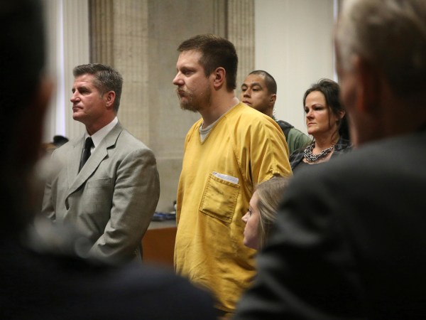 Former Chicago police Officer Jason Van Dyke and his attorney Daniel Herbert attend Van Dyke's sentencing hearing at the Leighton Criminal Court Building Friday, Jan. 18, 2019 in Chicago.(Antonio Perez/ Chicago Tribune via AP, Pool)