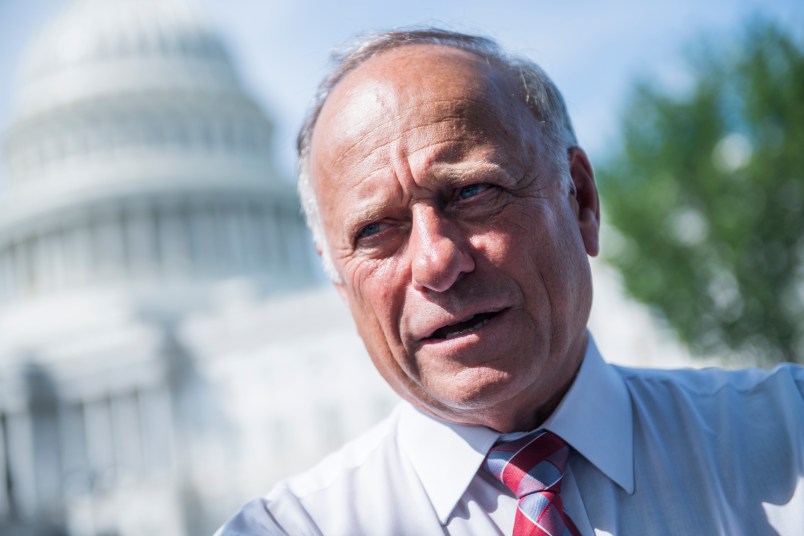 UNITED STATES - SEPTEMBER 07: Rep. Steve King, R-Iowa, attends a rally with Angel Families on the East Front of the Capitol, to highlight crimes committed by illegal immigrants in the U.S., on September 7, 2018. (Photo By Tom Williams/CQ Roll Call)