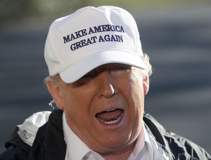 WASHINGTON, DC - JANUARY 10: U.S. President Donald Trump speaks to the media before departing on Marine One from the White House on January 10, 2019 in Washington, DC. President Trump is traveling to McAllen, Tx. Where he will visit the U.S.-Mexico border.. (Photo by Mark Wilson/Getty Images)