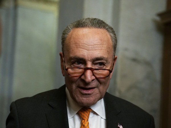 WASHINGTON, DC - JANUARY 09: U.S. Senate Minority Leader Sen. Chuck Schumer (D-NY) speaks to members of the media after he returned to the U.S. Capitol from a meeting at the White House January 9, 2019 in Washington, DC. President Trump walked out of a meeting with congressional leaders at the White House negotiating border security funding and government shutdown, calling it ‚Äúa total waste of time.‚Äù  (Photo by Alex Wong/Getty Images)
