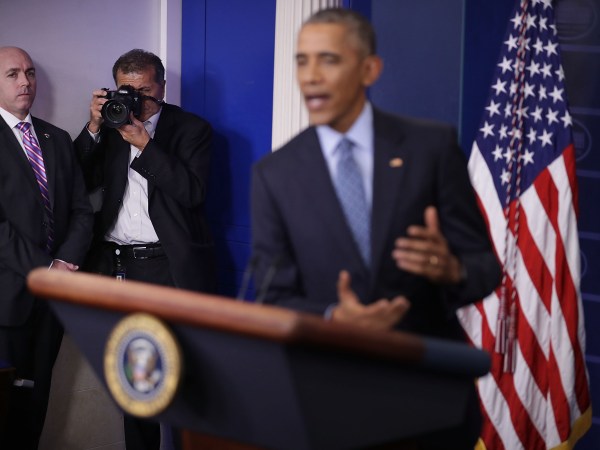 U.S. President Barack Obama holds the last news conference of his presidency in the Brady Press Briefing Room at the White House January 18, 2017 in Washington, DC. This was Obama's final question-and-answer session with reporters before New York real estate mogul and reality television personality Donald Trump is sworn in as the 45th president of the United States on Friday.