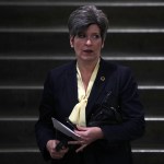 WASHINGTON, DC - APRIL 07:  U.S. Sen. Joni Ernst (R-IA) arrives for a closed briefing on the airstrikes against Syria by Chairman of the Joint Chiefs Gen. Joe Dunford April 7, 2017 at the Capitol in Washington, DC. Dozens of Tomahawk cruise missiles were launched by the U.S. targeting an airfield in Syria in response to a recent chemical attack that killed more than a hundred civilians.  (Photo by Alex Wong/Getty Images)