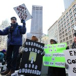Boston, MA., 01112019, Furloughed federal workers and their supporters held a rally in Post Office Square. Suzanne Kreiter/Globe staff