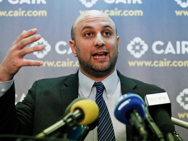 Attorney Gadeir Abbas speaks during a news conference at the Council on American-Islamic Relations (CAIR), Monday, Jan. 30, 2017, in Washington. The group announced the filing of a federal lawsuit on behalf of more than 20 individuals challenging an executive order signed by President Donald Trump. (AP Photo/Alex Brandon)