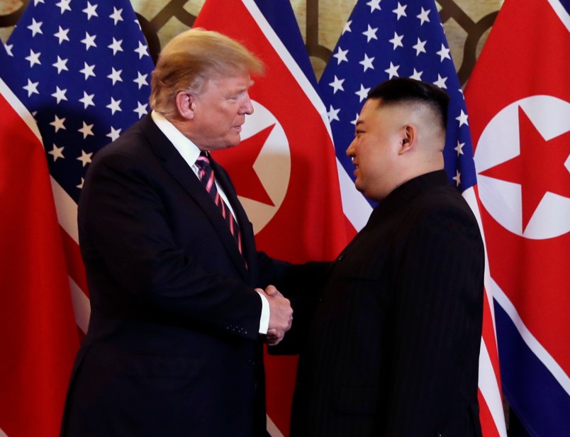 President Donald Trump meets North Korean leader Kim Jong Un, Wednesday, Feb. 27, 2019, in Hanoi. (AP Photo/ Evan Vucci) President Donald Trump has dinner with North Korean leader Kim Jong Un, Wednesday, Feb. 27, 2019, in Hanoi. (AP Photo/ Evan Vucci)