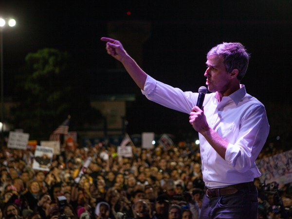 EL PASO, TX - FEBRUARY 11: Beto O'Rourke speaks to the six thousand people that showed up to protest Trumps wall and rhetoric about El Paso. Local El Paso leaders along with Border Network for Human Rights and the Womens March El Paso oraganized the event to counter Trumps rally in El Paso, TX  February 11, 2019 in El Paso, Texas. (Photo by Christ Chavez/Getty Images)