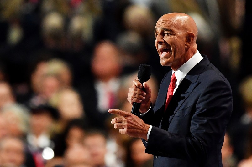 CLEVELAND, OH - JULY 21:  on the fourth day of the Republican National Convention on July 21, 2016 at the Quicken Loans Arena in Cleveland, Ohio. Republican presidential candidate Donald Trump received the number of votes needed to secure the party's nomination. An estimated 50,000 people are expected in Cleveland, including hundreds of protesters and members of the media. The four-day Republican National Convention kicked off on July 18. (Photo by Jeff J Mitchell/Getty Images)