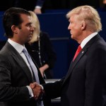 during the town hall debate at Washington University on October 9, 2016 in St Louis, Missouri. This is the second of three presidential debates scheduled prior to the November 8th election.