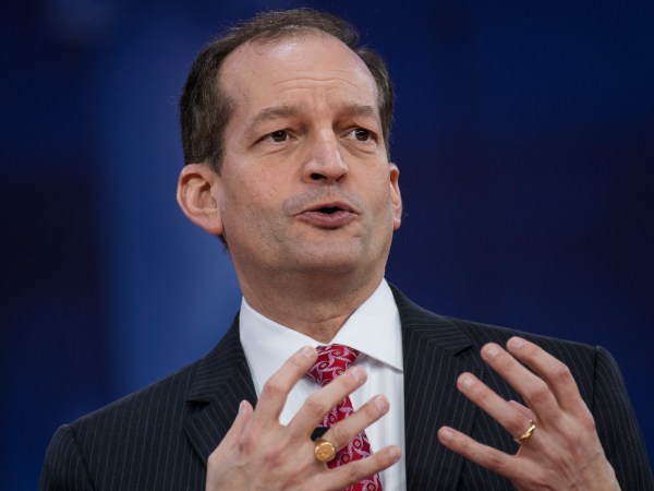 UNITED STATES - FEBRUARY 22: Labor Secretary Alex Acosta is interviewed during the Conservative Political Action Conference at the Gaylord National Resort in Oxon Hill, Md., on February 22, 2018. (Photo By Tom Williams/CQ Roll Call)