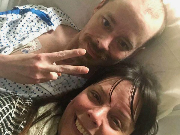 In this undated selfie provided by Bridgette Hoskie, her brother Jay Barrett and herself pose for the photo. Barrett, a terminally ill Connecticut man who's a big supporter of President Donald Trump, is getting a bucket list wish fulfilled, with help from his Democratic sister. (Bridgette Hoskie via AP)