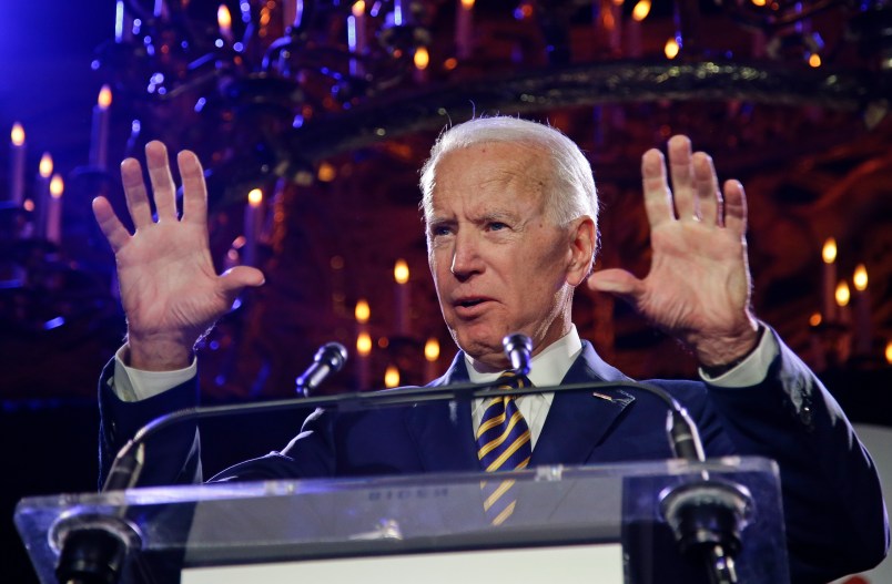 Former Vice President Joe Biden speaks at the Biden Courage Awards Tuesday, March 26, 2019, in New York. (AP Photo/Frank Franklin II)