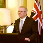 Scott Morrison is sworn in by Australia's Governor-General Sir Peter Cosgrove as Australia's 30th Prime Minister at Government House on August 24, 2018 in Canberra, Australia.