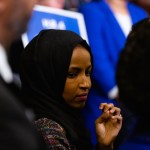 Rep. Ilhan Omar (D-MN), attends a news conference to introduce H.R. 4, Voting Rights Advancement Act, on Capitol Hill in Washington, DC, on Tuesday, Feb. 26, 2019. (Photo by Cheriss May/NurPhoto)