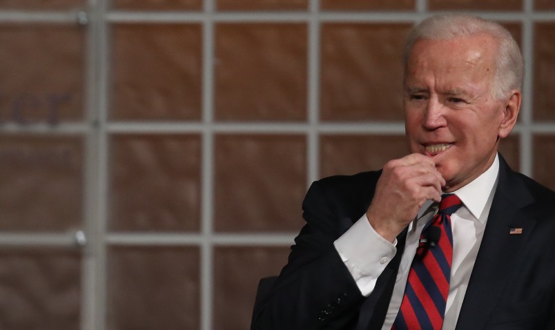 PHILADELPHIA, PENNSYLVANIA - FEBRUARY 19: Former U.S Vice president Joe Biden speaks at the University of Pennsylvania‚Äôs Irvine Auditorium February 19, 2019 in Philadelphia, Pennsylvania. Biden joined Amy Gutmann, president of the University of Pennsylvania, in discussing global affairs and other topical subjects, and concluding with questions from the audience.   (Photo by Win McNamee/Getty Images)